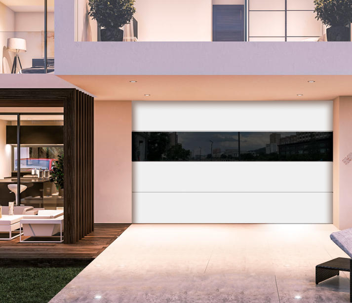 纯平铝板车库门